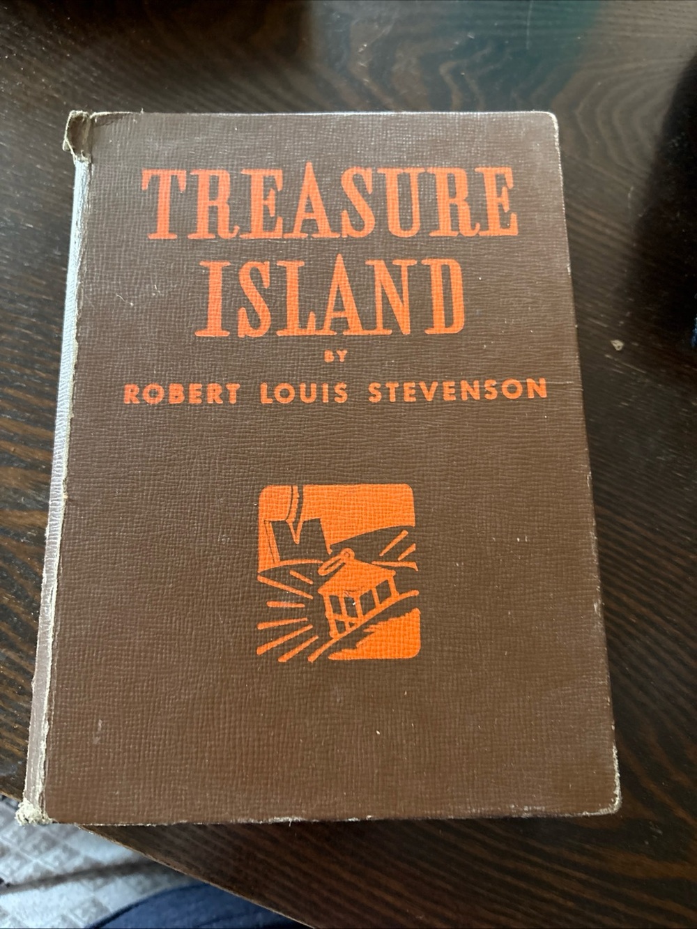 Treasure Island Hardcover Book in Brown and Orange